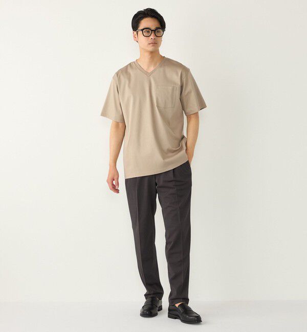 SHIPS Colors 「SHIPS Colors:〈抗菌防臭・接触冷感・UVカット〉シルケット コットン Vネック T◇」|Tシャツ・カットソー|