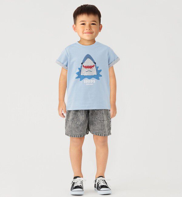 SHIPS Colors 「SHIPS Colors:100～130cm /〈手洗い可能〉スパンコール 刺繍 Tシャツ◇」|Tシャツ・カットソー|