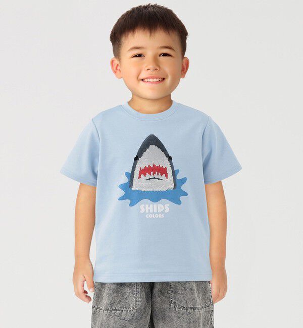 SHIPS Colors 「SHIPS Colors:100～130cm /〈手洗い可能〉スパンコール 刺繍 Tシャツ◇」|Tシャツ・カットソー|