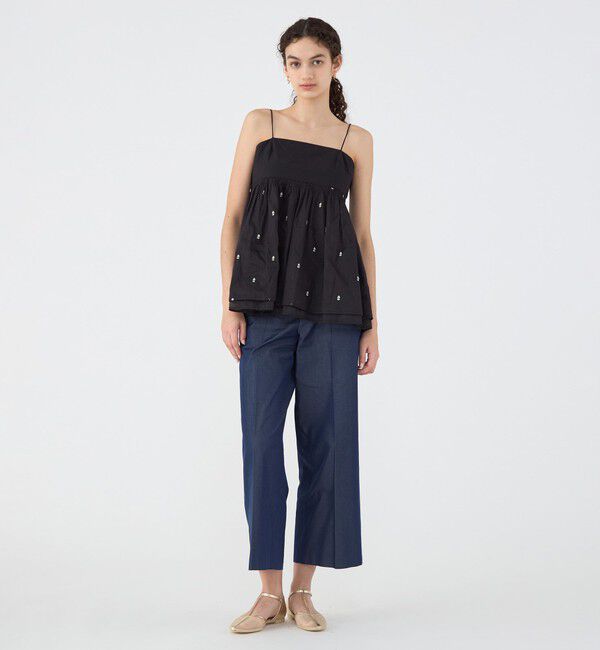 TOMORROWLAND BUYING WEAR「【別注】ne Quittez pas BLACK POPLIN ORGANZE キャミソールトップス」|キャミソール|