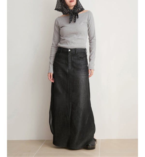 IENA LA BOUCLE「IENA LA BOUCLE ソフトデニムスリットスカート」|スカート|