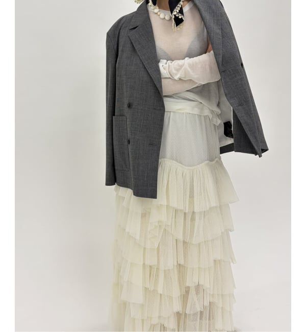 IENA LA BOUCLE「Venit/ヴェニット dot tulle スカート VEC-5609-A」|スカート|