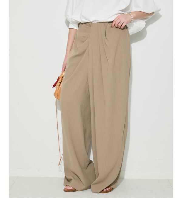 journal standard L'essage「ウォッシャブル TTツイル ラップパンツ」|その他|ベージュ