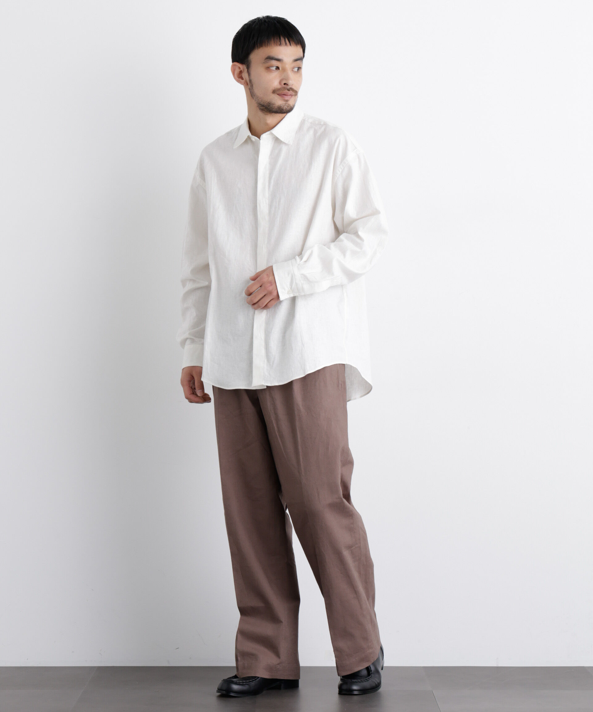nano･universe「「FRENCH LINEN」リネンコットンレギュラーシャツ」|シャツ・ブラウス|