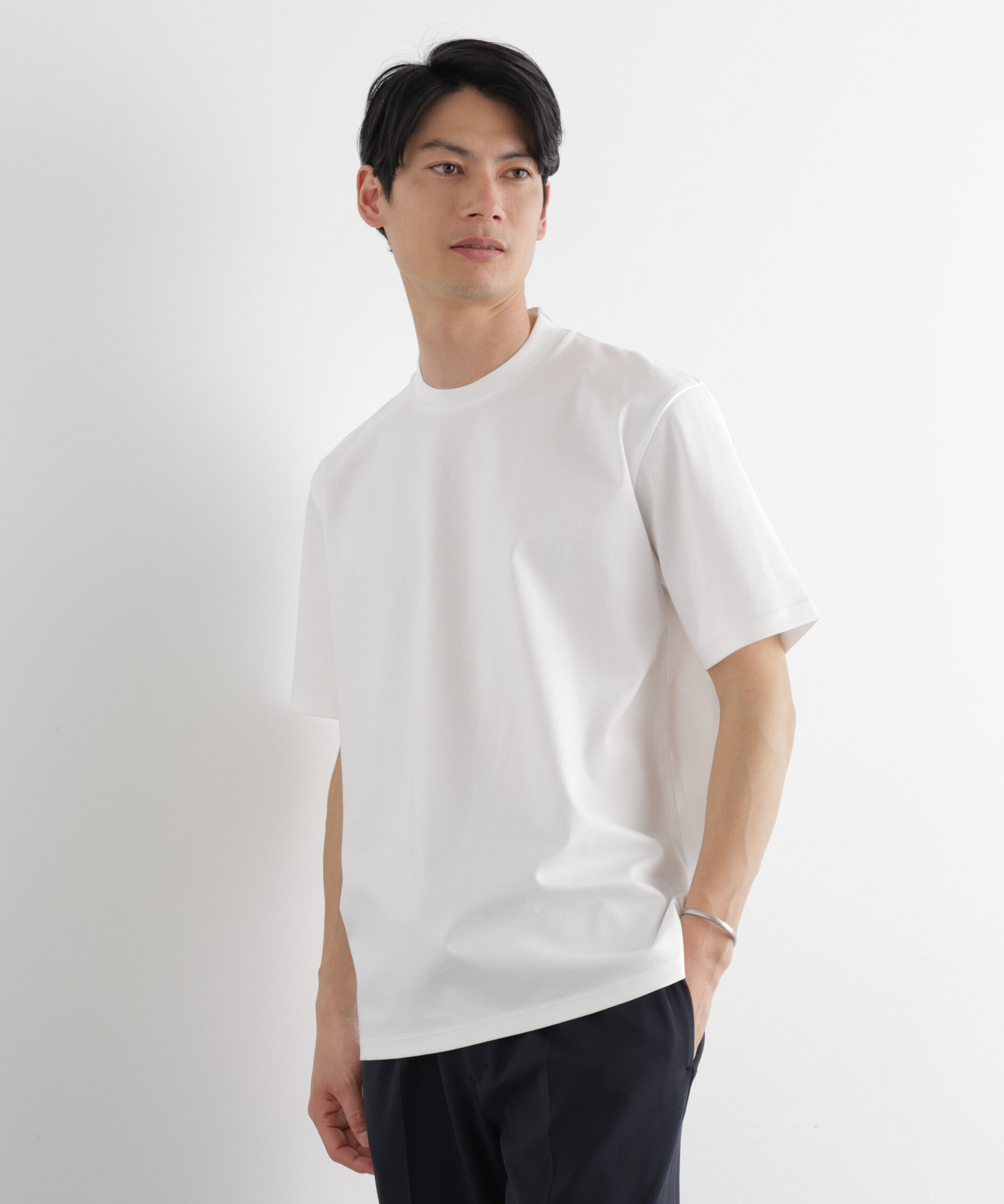 nano･universe「ジャケT(R) プレミアム クルーネック 半袖」|Tシャツ・カットソー|
