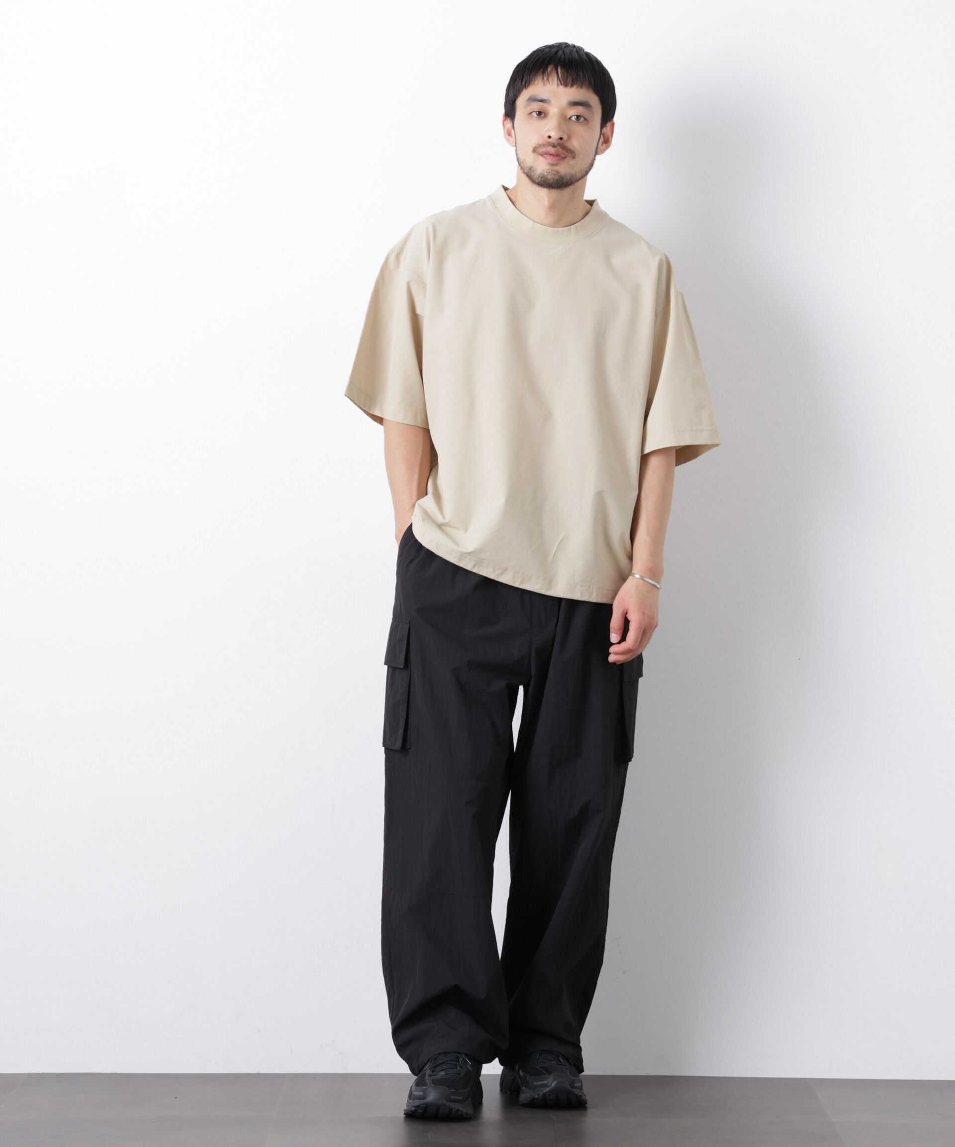 nano･universe「ストレッチワイドプルオーバー Tシャツ半袖（セットアップ可）」|Tシャツ・カットソー|
