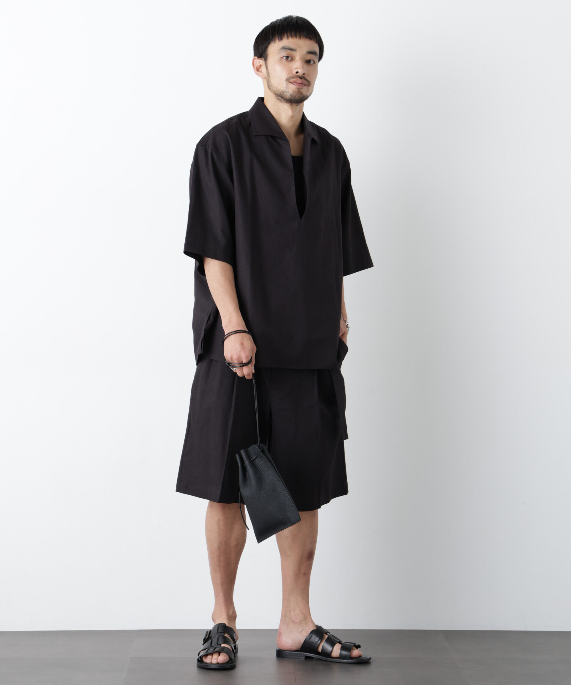 nano･universe「「FRENCH LINEN」イタリアンスキッパー半袖シャツ」|シャツ・ブラウス|