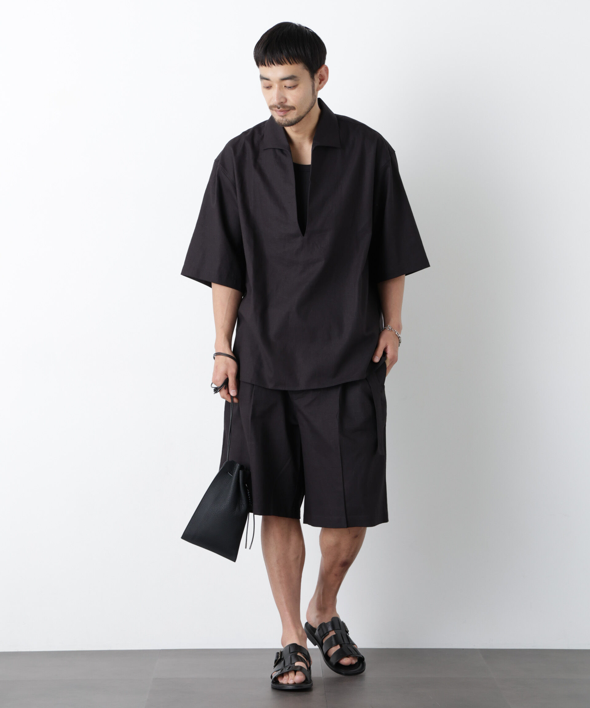 nano･universe「「FRENCH LINEN」イタリアンスキッパー半袖シャツ」|シャツ・ブラウス|