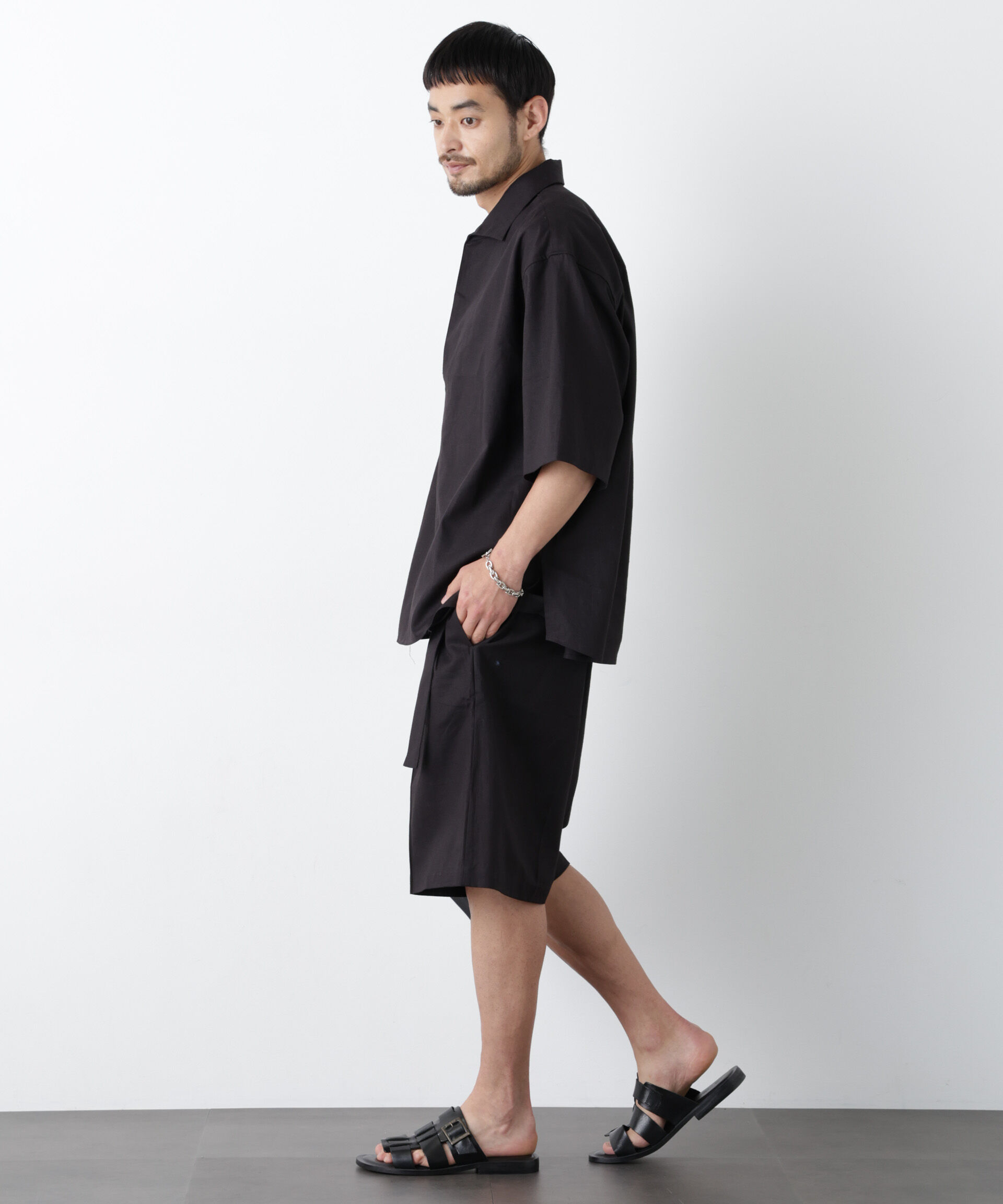 nano･universe「「FRENCH LINEN」イタリアンスキッパー半袖シャツ」|シャツ・ブラウス|