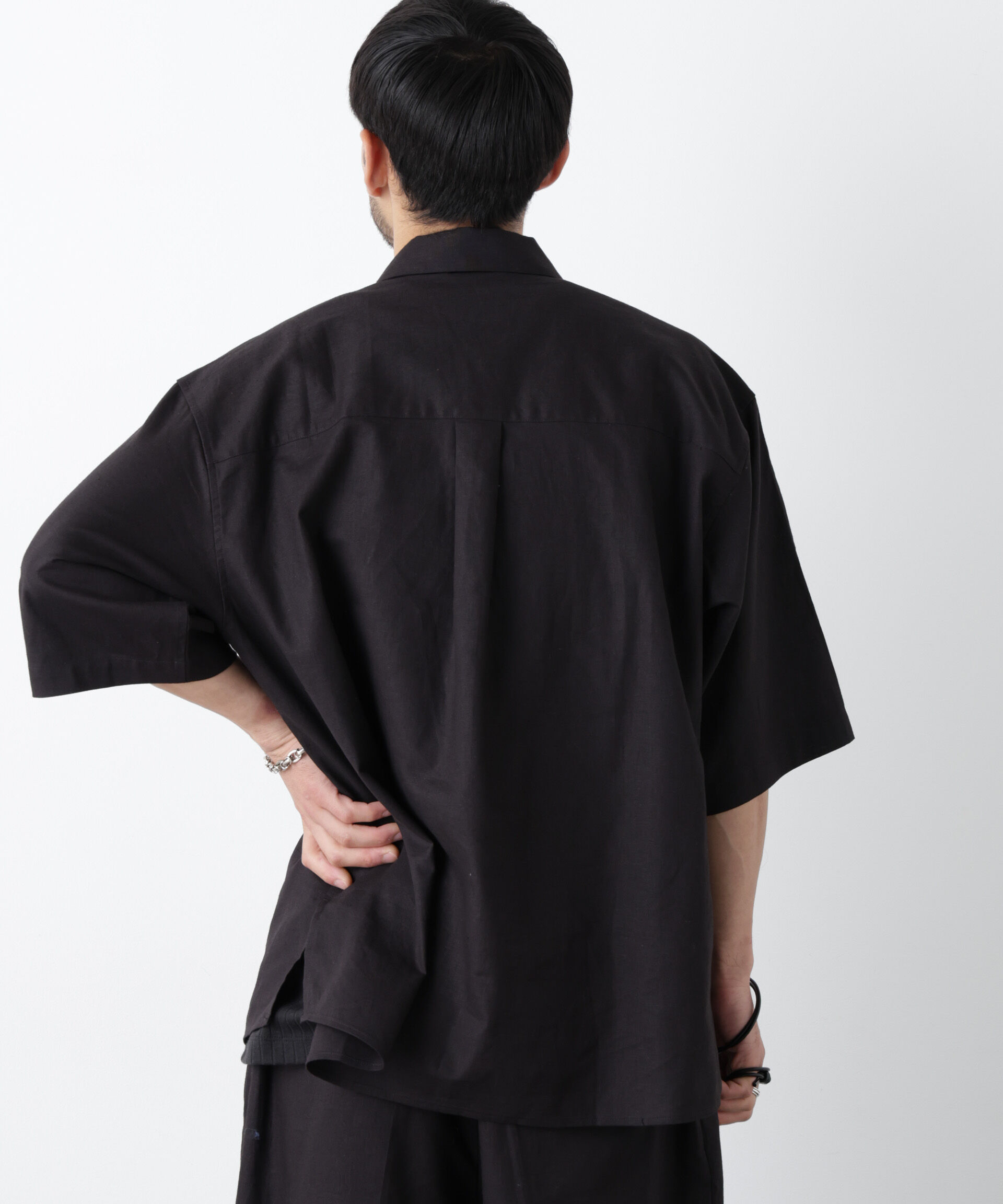 nano･universe「「FRENCH LINEN」イタリアンスキッパー半袖シャツ」|シャツ・ブラウス|