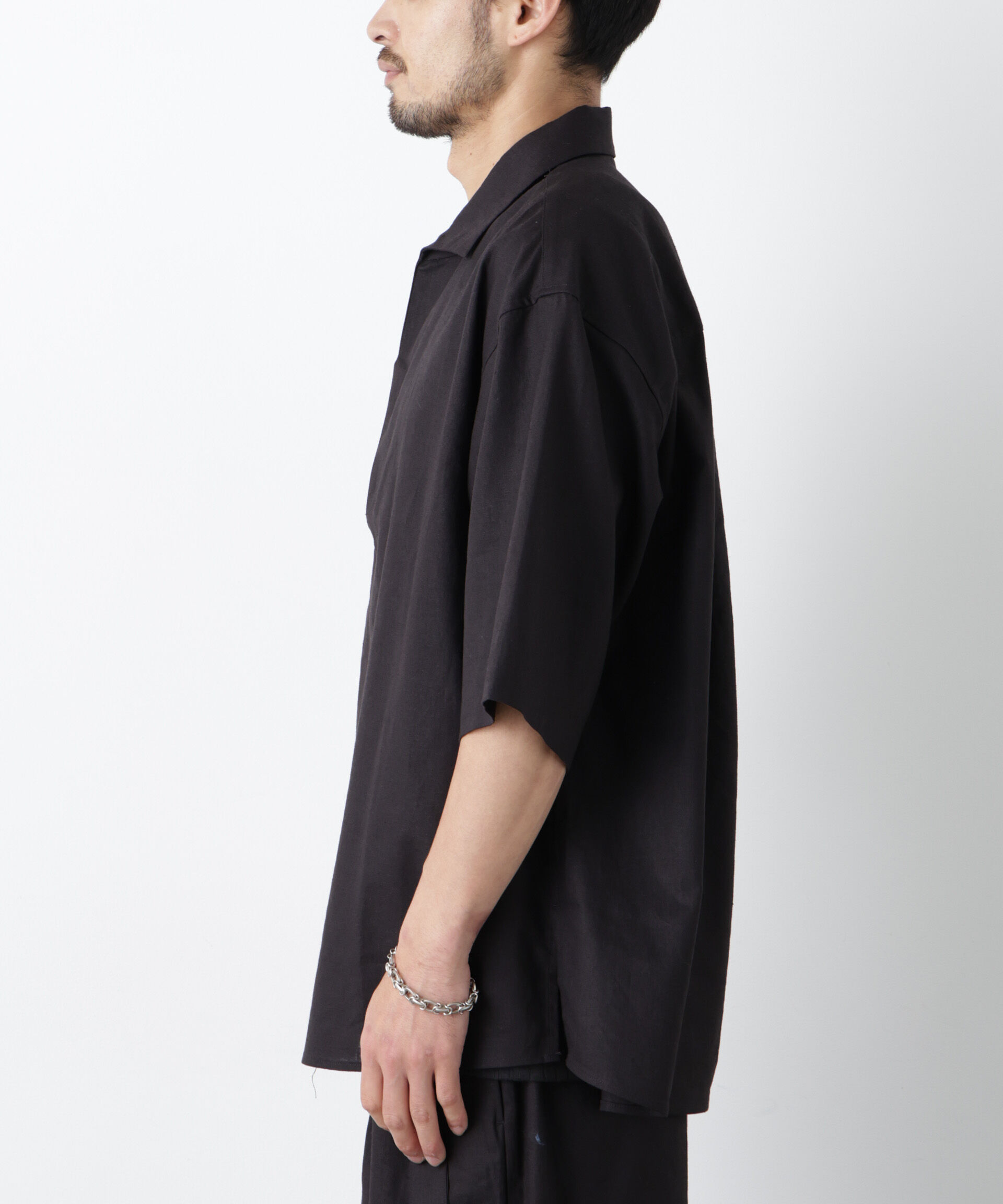 nano･universe「「FRENCH LINEN」イタリアンスキッパー半袖シャツ」|シャツ・ブラウス|