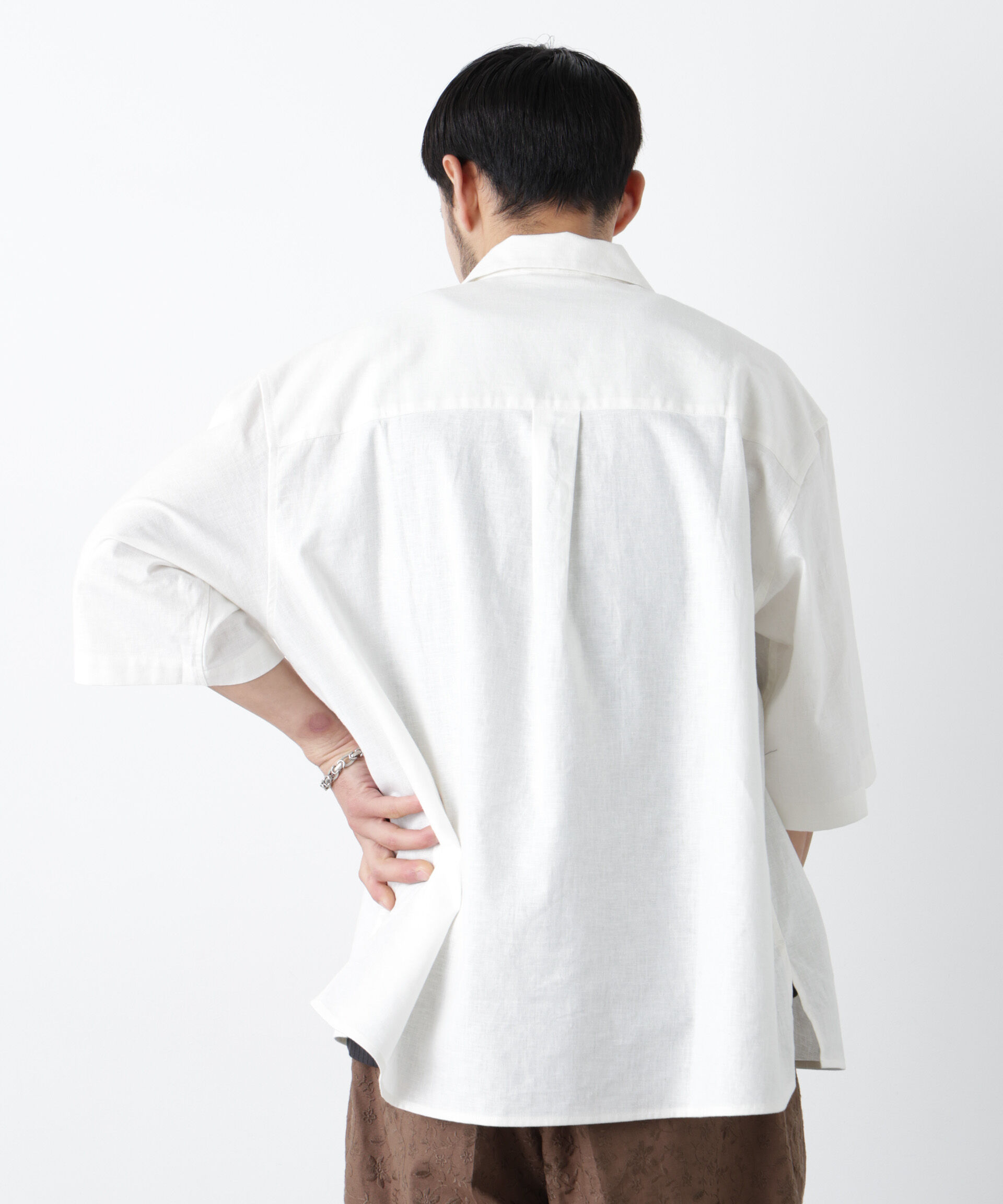 nano･universe「「FRENCH LINEN」イタリアンスキッパー半袖シャツ」|シャツ・ブラウス|