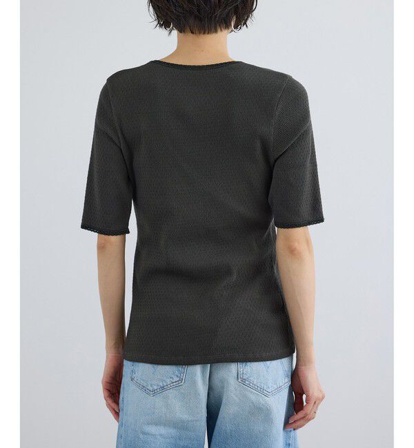 SALON adam et rope'「【Angie La La for SALON】GENTLE intimate レースVネックプルオーバー」|Tシャツ・カットソー|