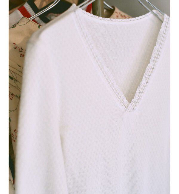 SALON adam et rope'「【Angie La La for SALON】GENTLE intimate レースVネックプルオーバー」|Tシャツ・カットソー|
