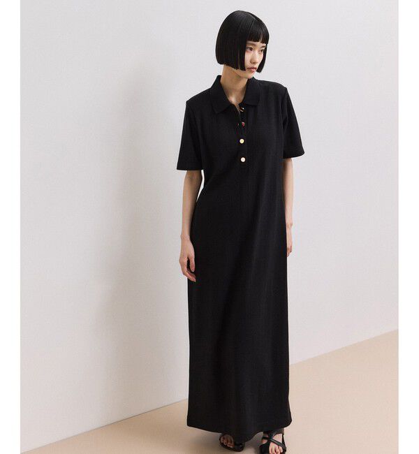ADAM ET ROPE'「【WEB限定】ハーフスリーブポロシャツワンピース」|ワンピース|
