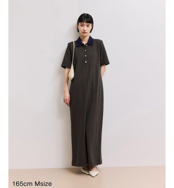 ADAM ET ROPE'「【WEB限定】ハーフスリーブポロシャツワンピース」|ワンピース|