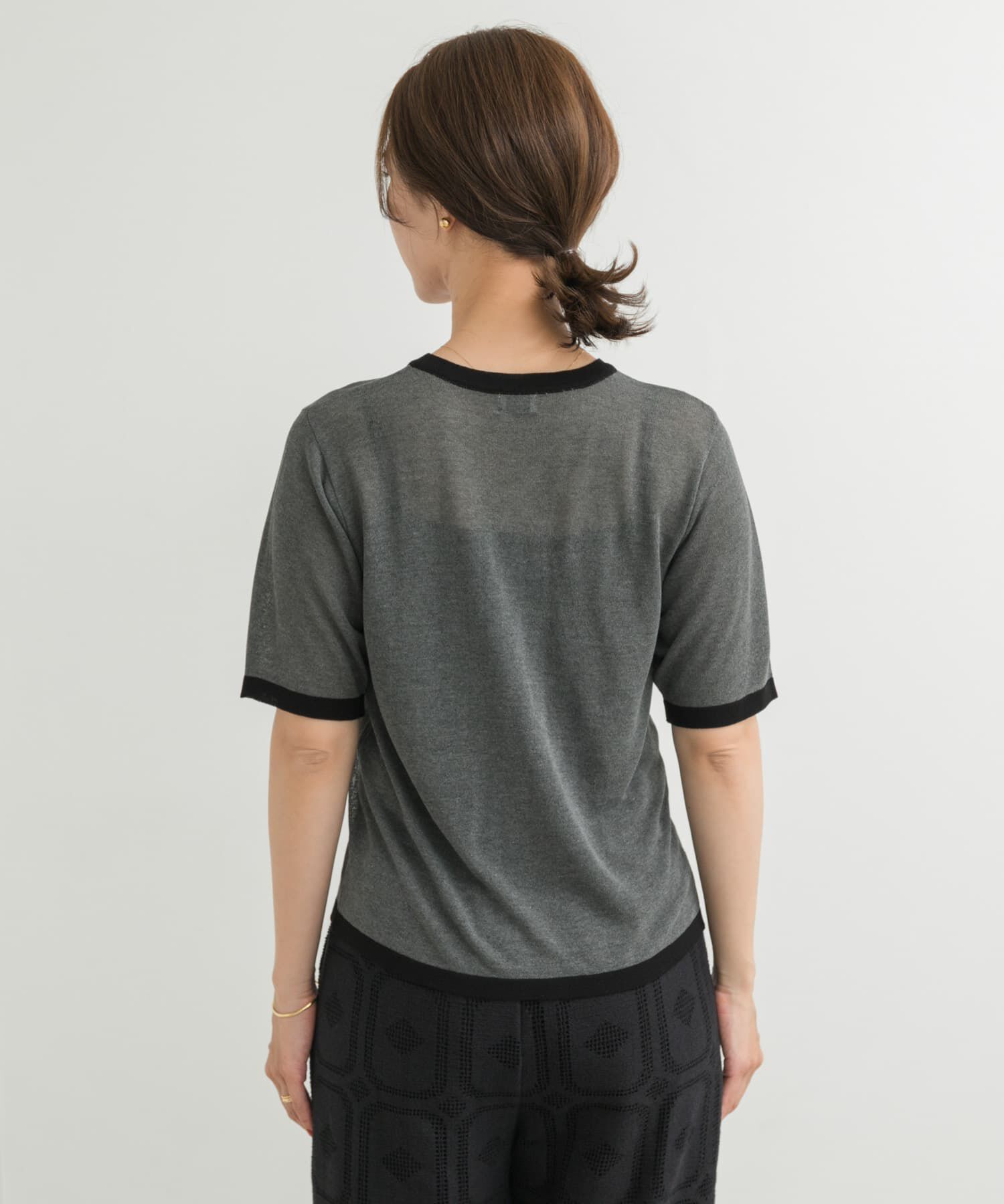 URBAN RESEARCH DOORS「リンガー半袖ニットTシャツ」|ニット・セーター|