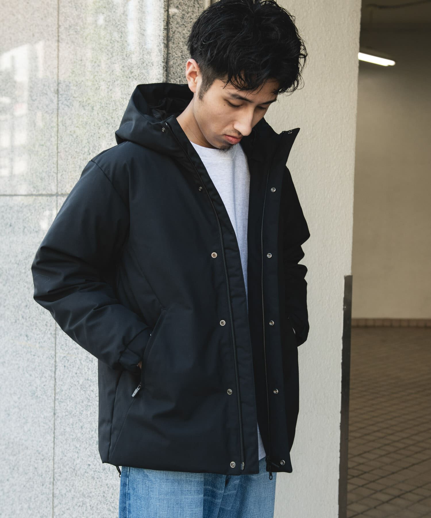 URBAN RESEARCH DOORS「ウールブレンドラミネートダウンパーカー」|ダウン|