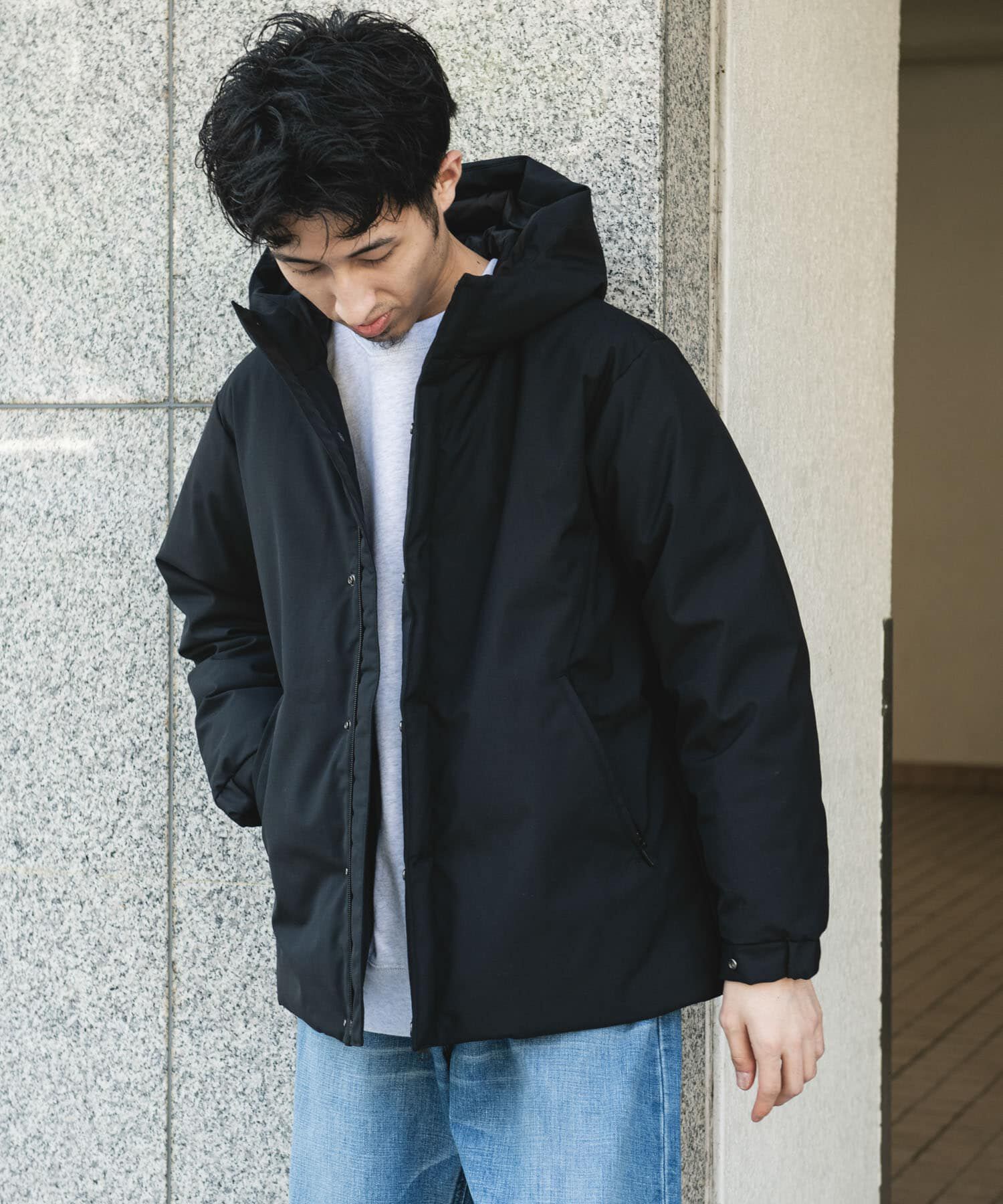 URBAN RESEARCH DOORS「ウールブレンドラミネートダウンパーカー」|ダウン|