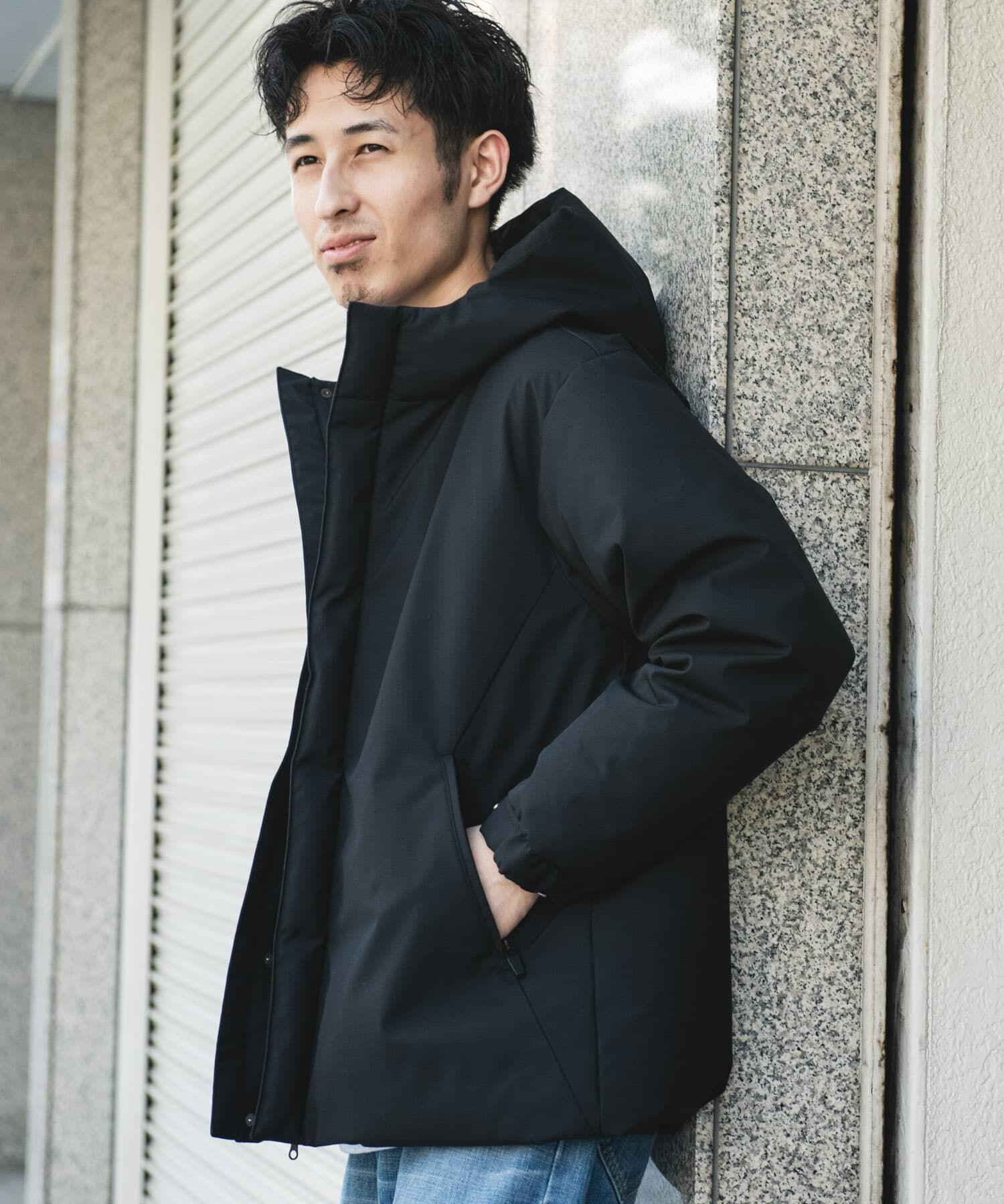 URBAN RESEARCH DOORS「ウールブレンドラミネートダウンパーカー」|ダウン|