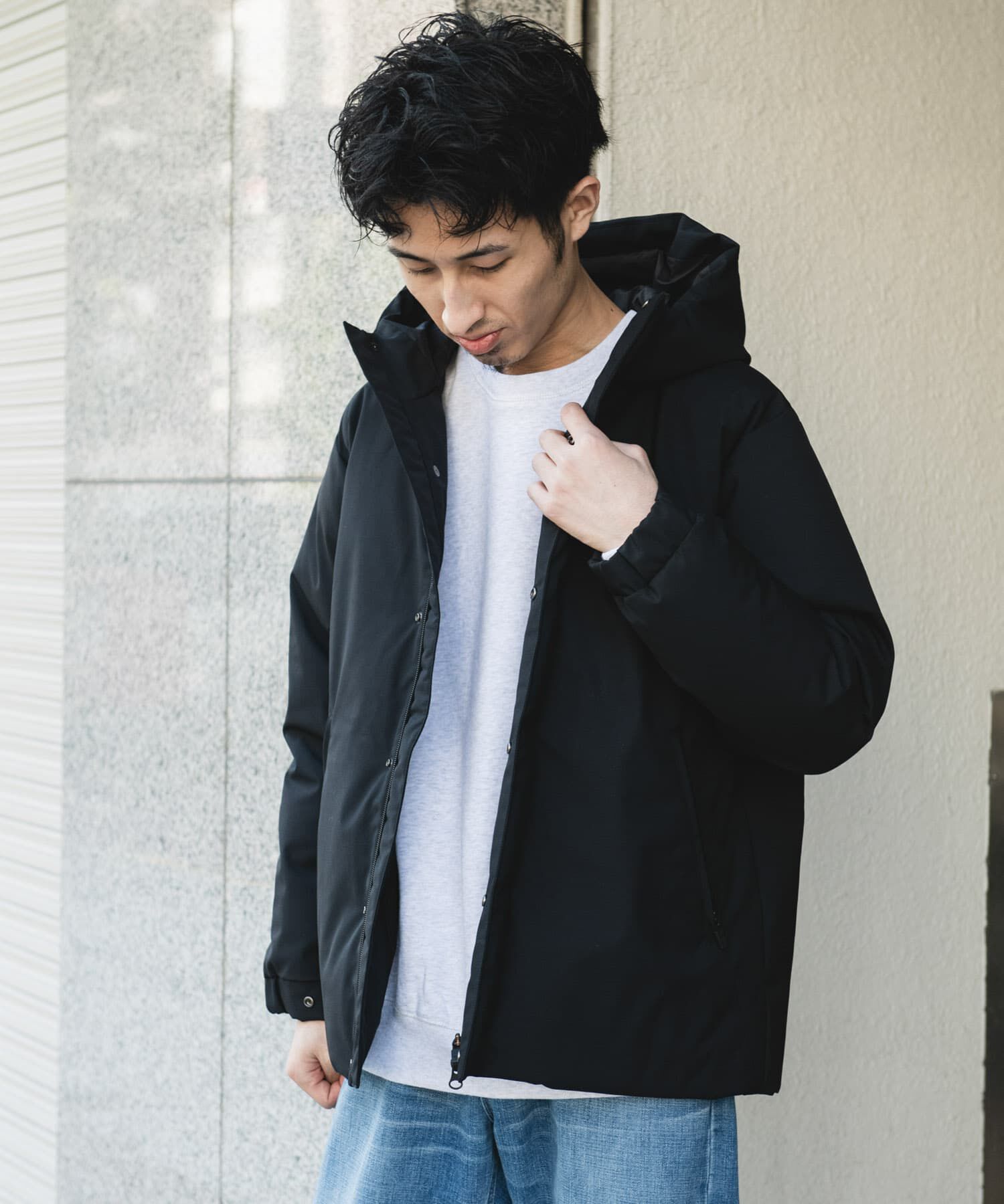 URBAN RESEARCH DOORS「ウールブレンドラミネートダウンパーカー」|ダウン|