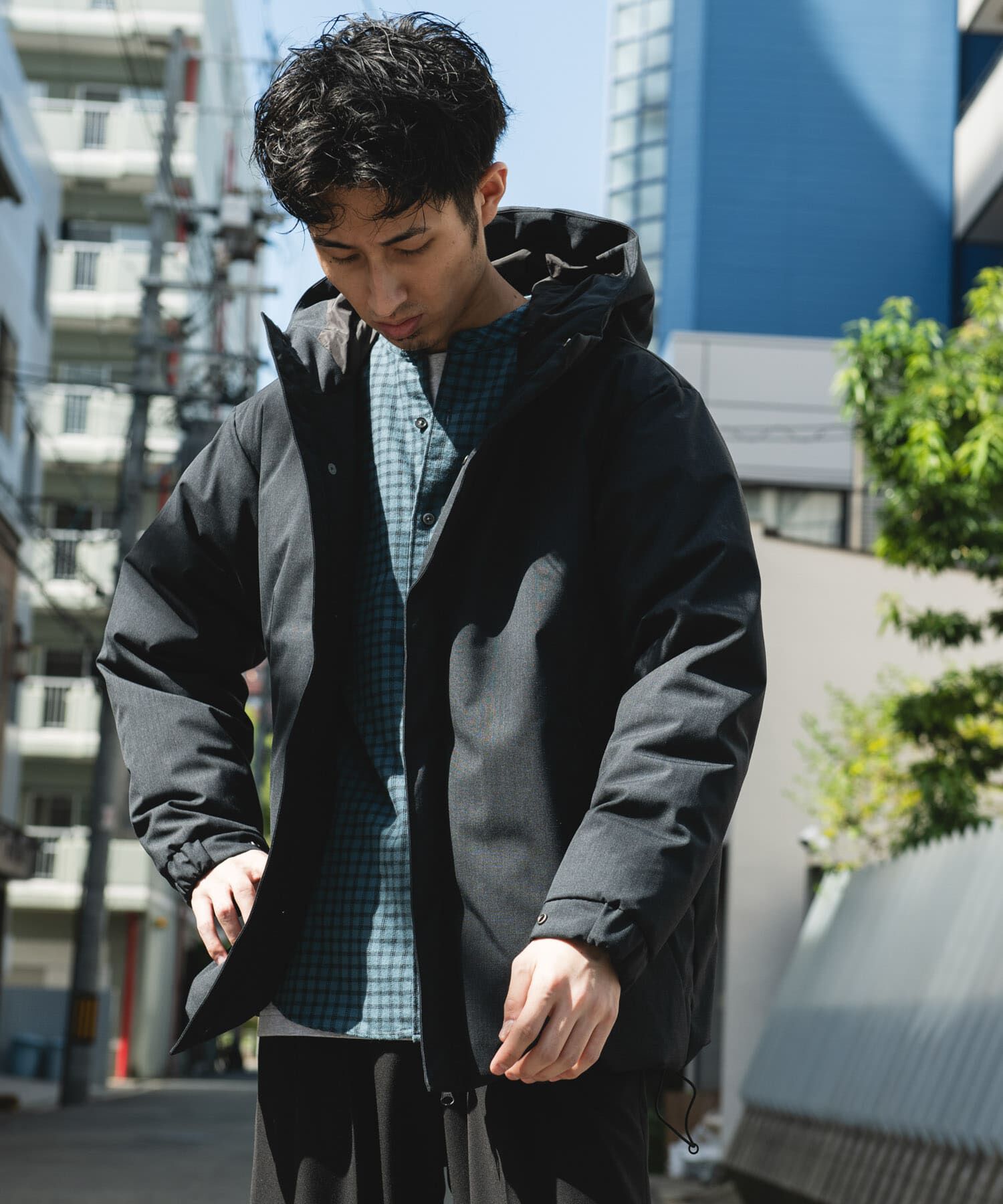 URBAN RESEARCH DOORS「ウールブレンドラミネートダウンパーカー」|ダウン|