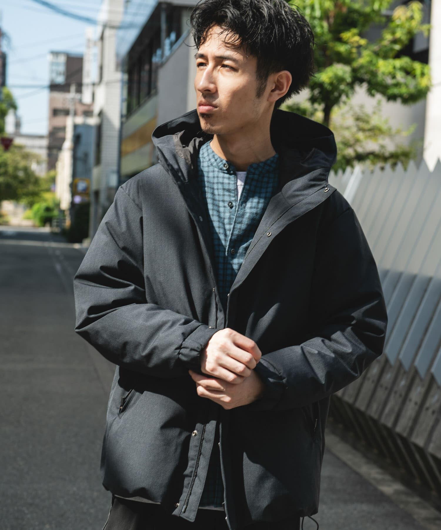 URBAN RESEARCH DOORS「ウールブレンドラミネートダウンパーカー」|ダウン|