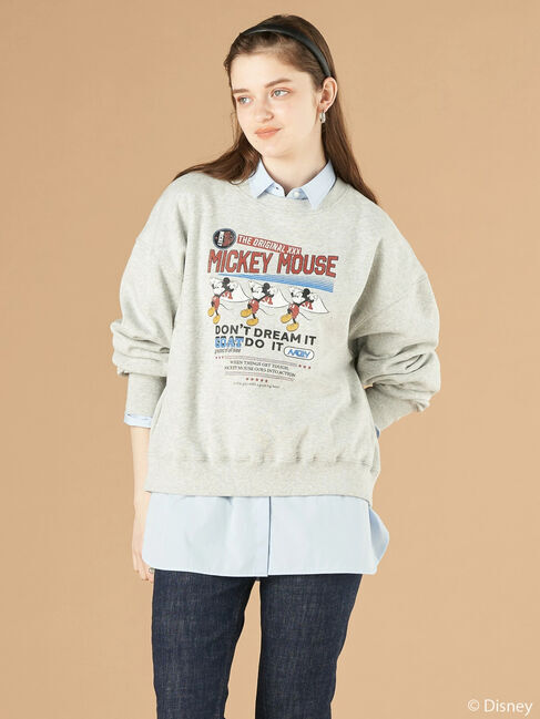  「Triple Mickey/ロゴスウェット」|Tシャツ・カットソー|杢ライトグレー