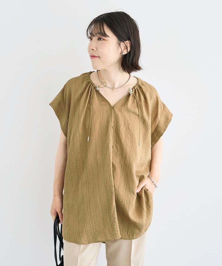Green Parks「ドロストネックフレンチスリーブブラウス」|シャツ・ブラウス|