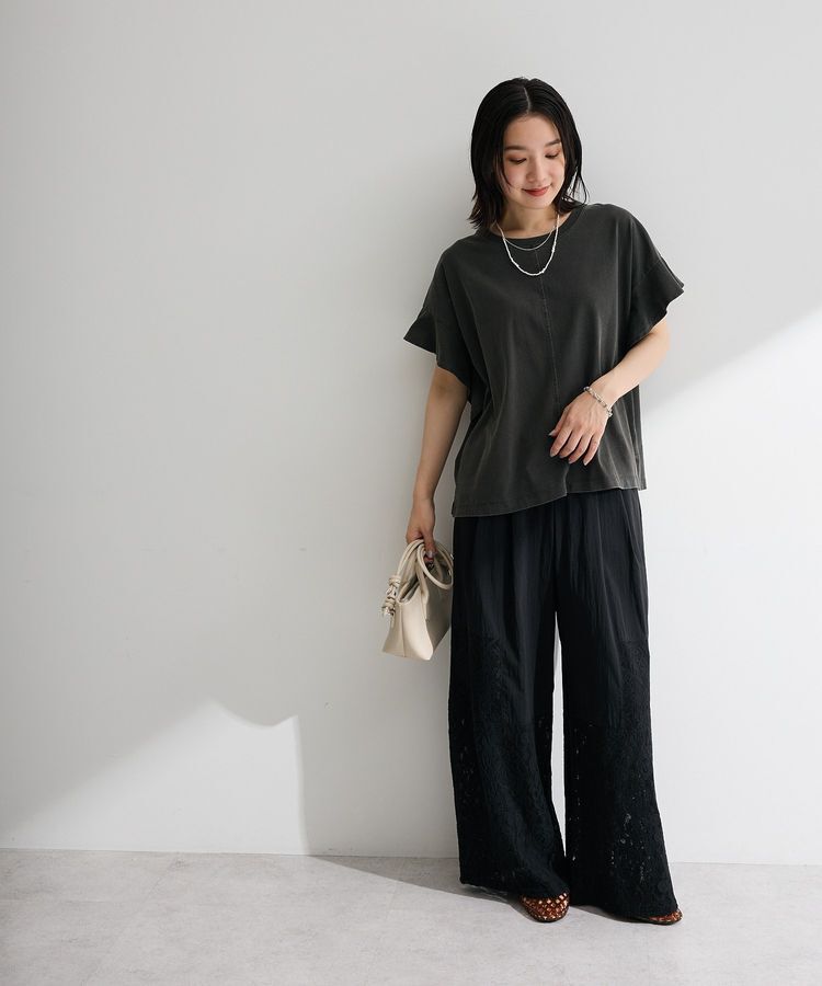 Green Parks「ピグメントフリルカットプルオーバー」|Tシャツ・カットソー|