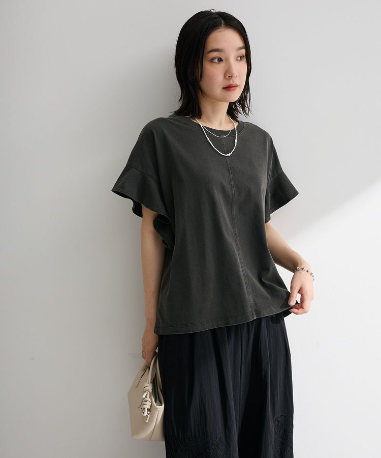 Green Parks「ピグメントフリルカットプルオーバー」|Tシャツ・カットソー|