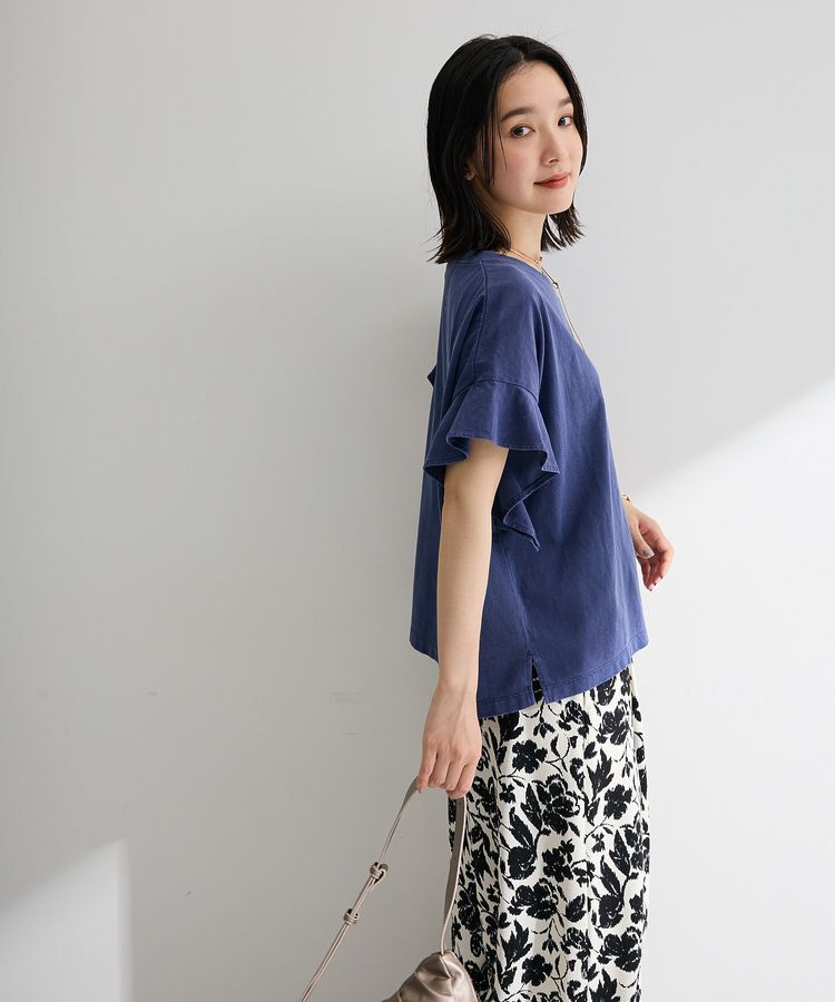 Green Parks「ピグメントフリルカットプルオーバー」|Tシャツ・カットソー|