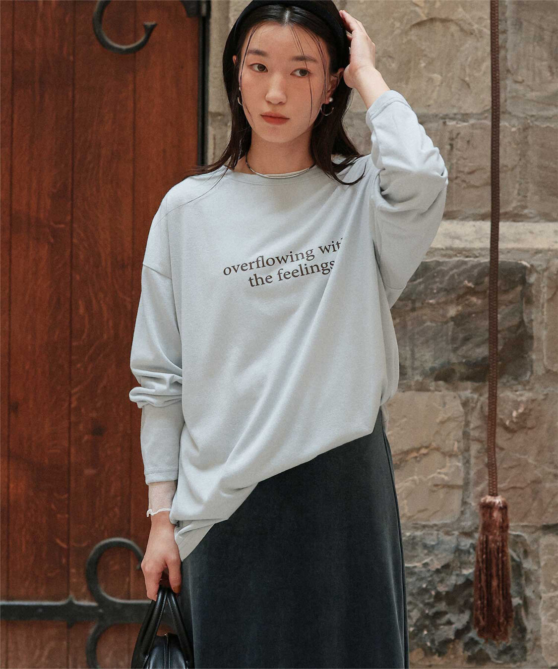 titivate「文字プリントシアーロングTシャツ」|Tシャツ・カットソー|