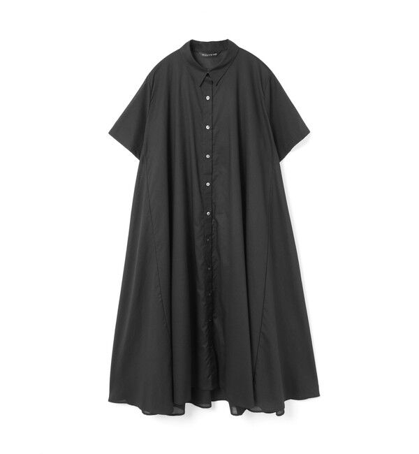 mizuiro ind「mizuiro ind ハーフスリーブフレアシャツワンピース」|ワンピース|