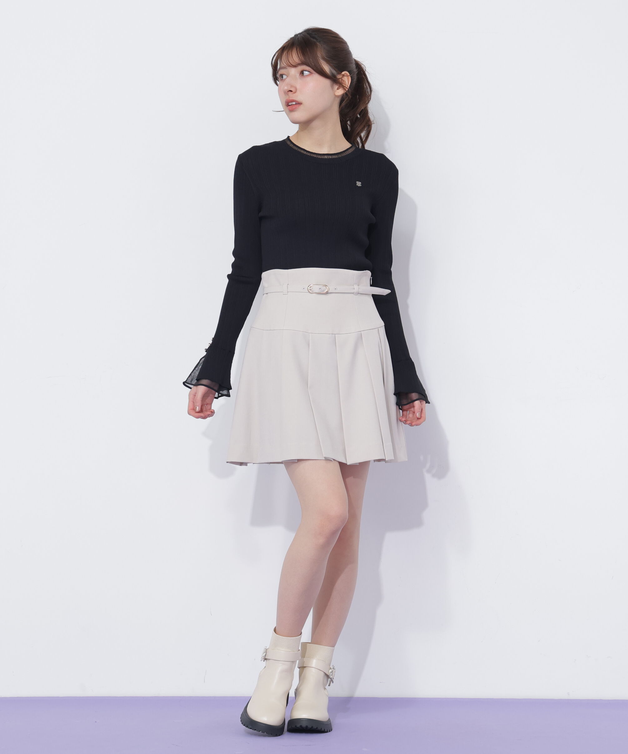  「セットアップ対応プリーツミニスカート」|スカート|