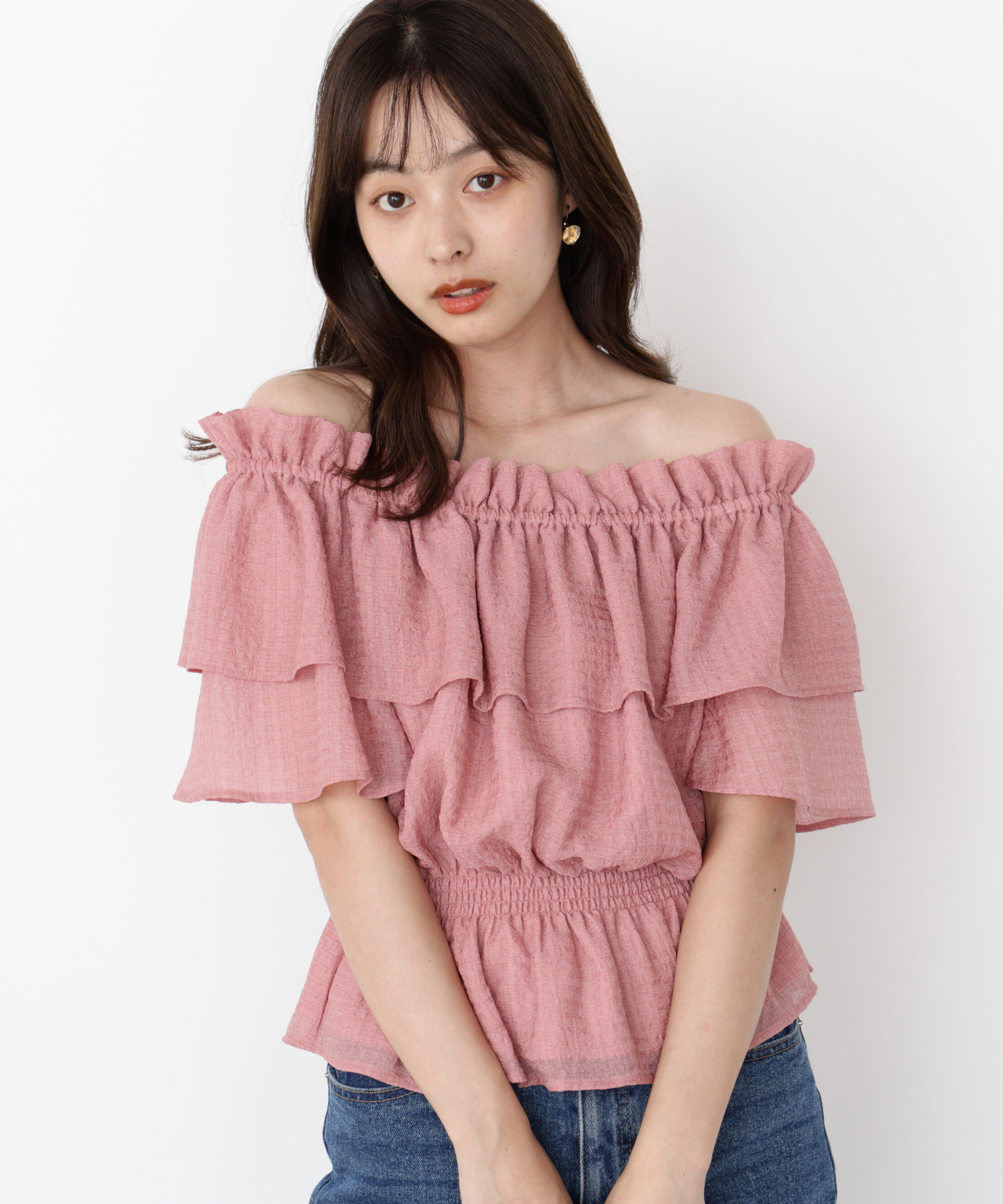 PROPORTION BODY DRESSING「＜ウォッシャブル＞2wayギャザーペプラムブラウス」|シャツ・ブラウス|ピンク