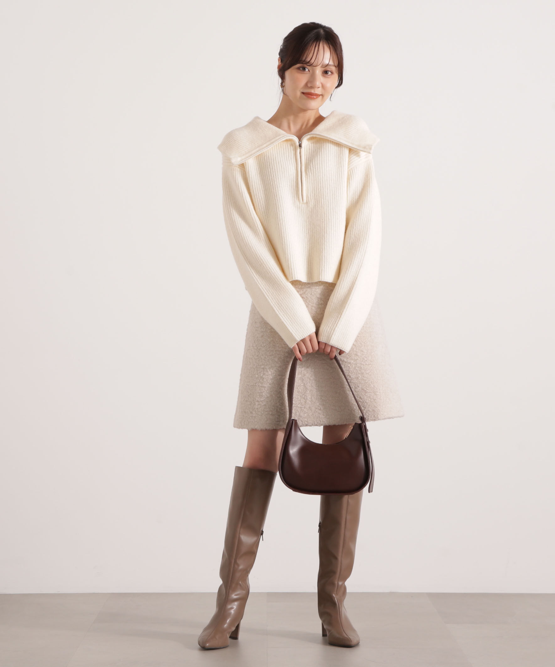 PROPORTION BODY DRESSING「ビッグカラー畔ニット 25AW」|ニット・セーター|