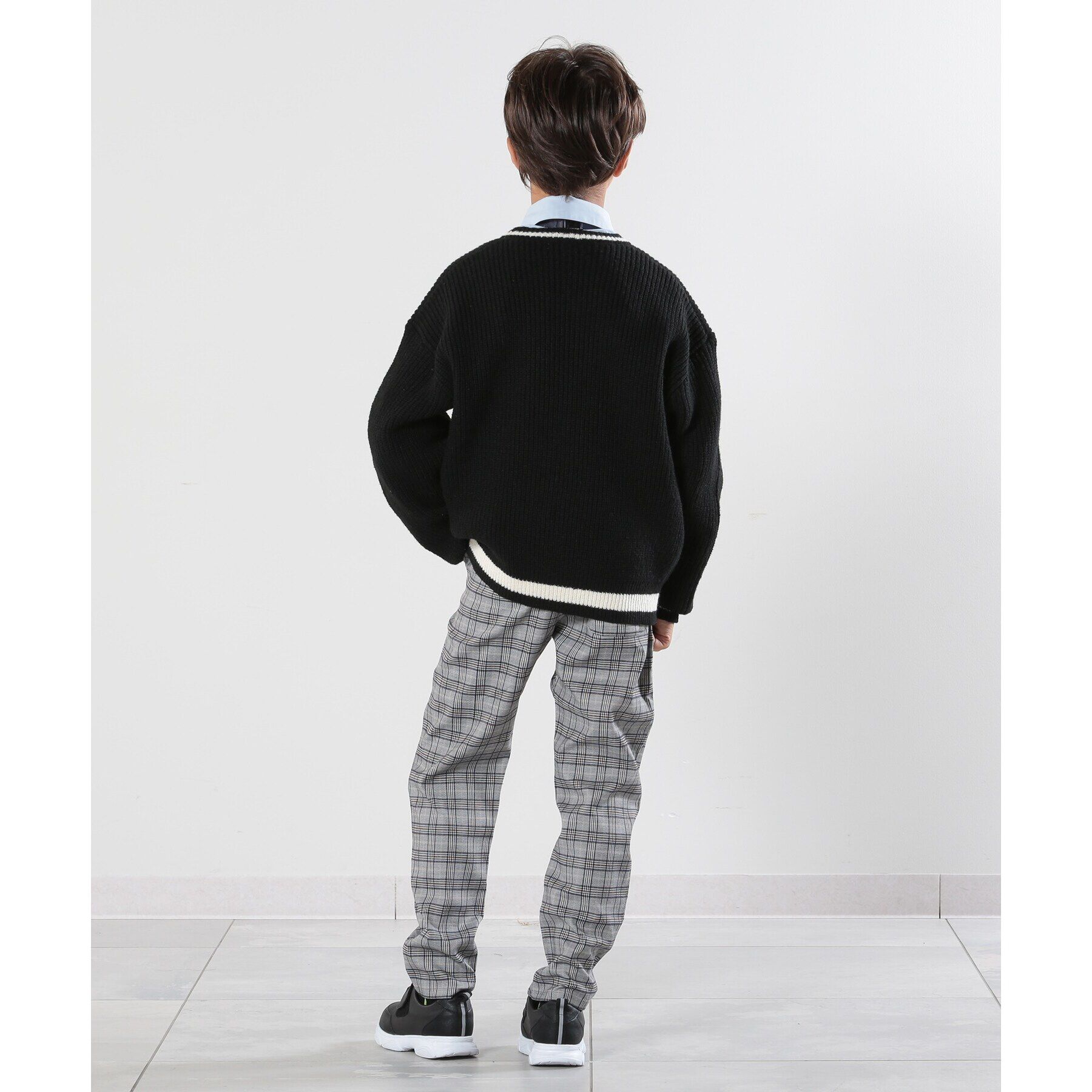 SHOO･LA･RUE「【100-140cm/プチセレ】ラインニットカーディガン」|カーディガン|