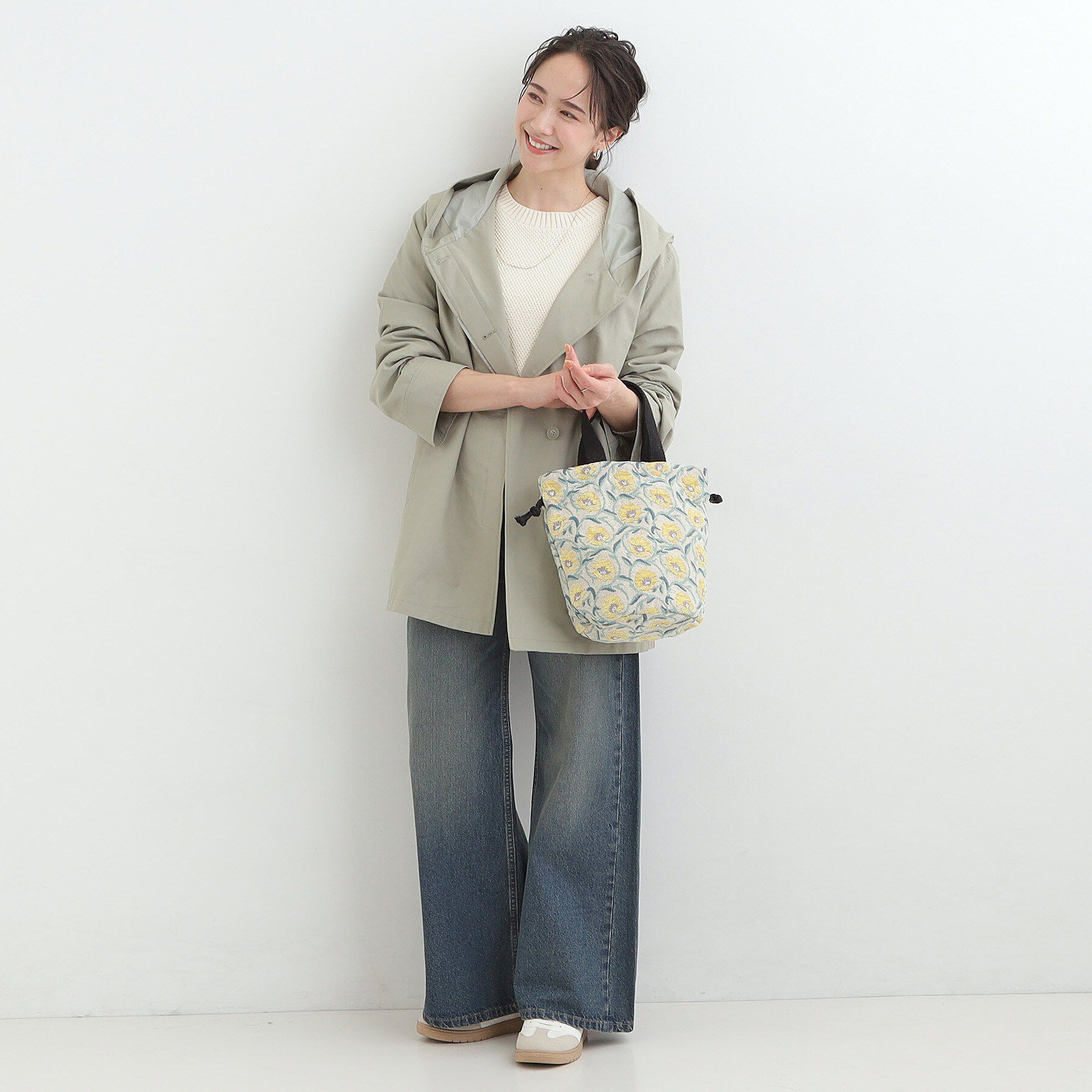 SHOO･LA･RUE「【インド製】ジャカード巾着バッグ」|トートバッグ|