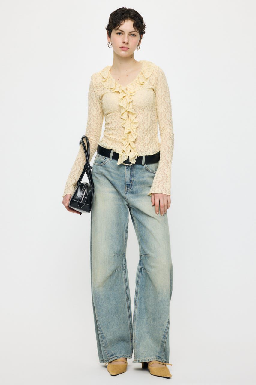 MOUSSY「LACE RUFFLE トップス」|Tシャツ・カットソー|
