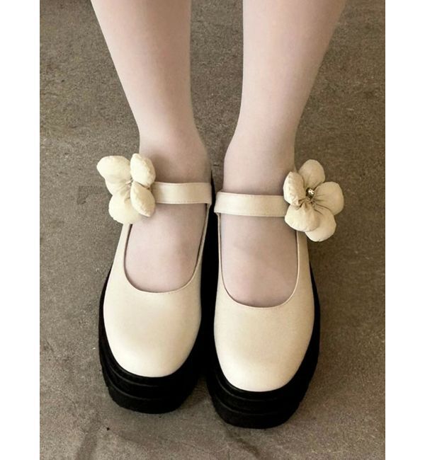 CALNAMUR「2WAY FLOWER CLIP PLATFORM LOAFERS/2WAYフラワークリッププラットフォームローファー」|その他|