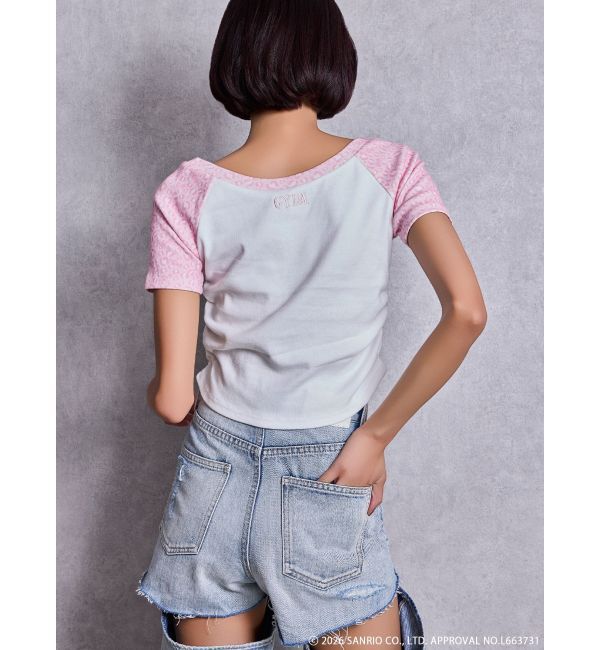 GYDA「GYDA&times;ハローキティ レオパードラグランTシャツ」|Tシャツ・カットソー|