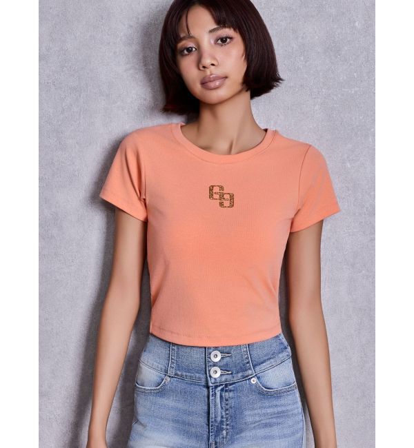 GYDA「GLITTER GG Tシャツ」|Tシャツ・カットソー|オレンジ