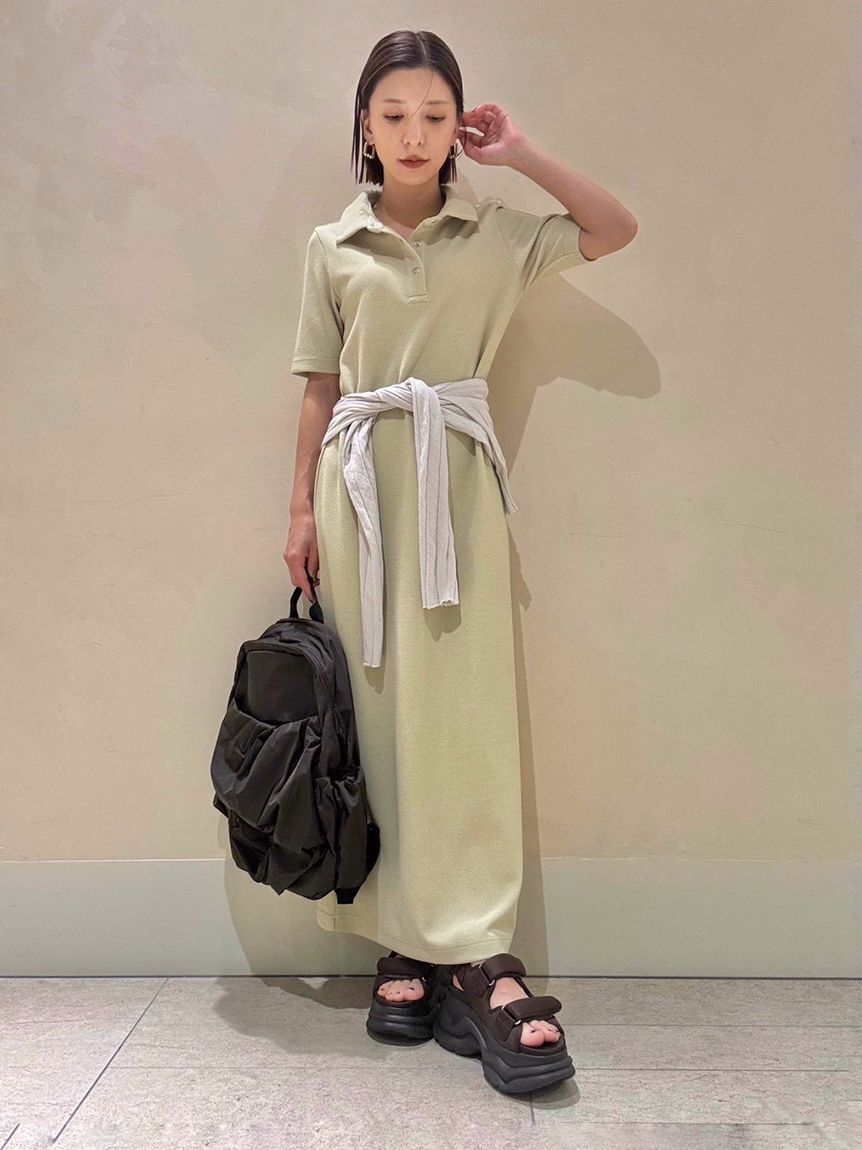 emmi atelier「ジョーゼットポロカットワンピース/UVカット」|ワンピース|