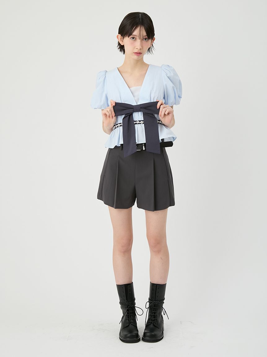 LILY BROWN「[L.B CANDY STOCK]ペプラムリボントップス」|Tシャツ・カットソー|