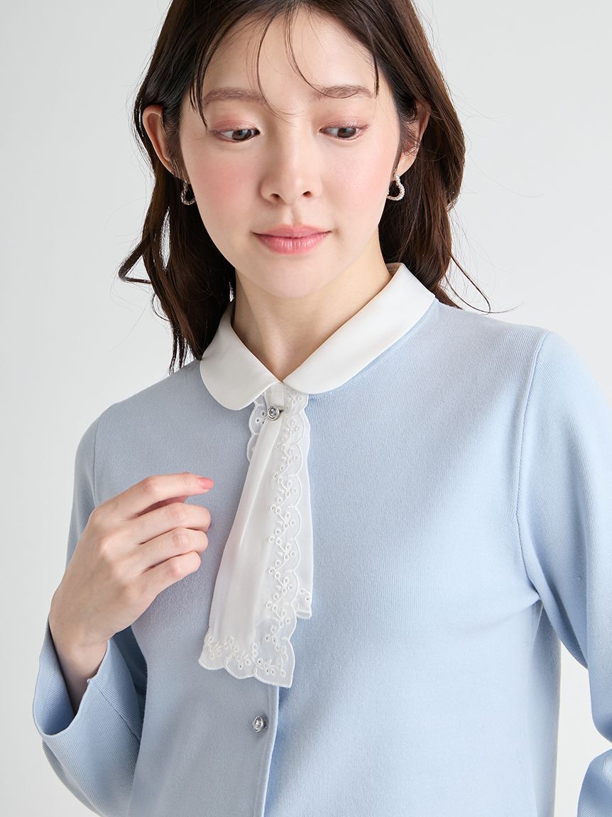 CELFORD「【UVカット】【洗える】刺繍ボウタイカーディガン」|カーディガン|