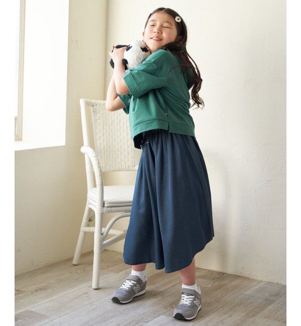 ikka kids「【親子おそろい】デニム風ボリュームスカーチョ（120~160cm）」|スカート|