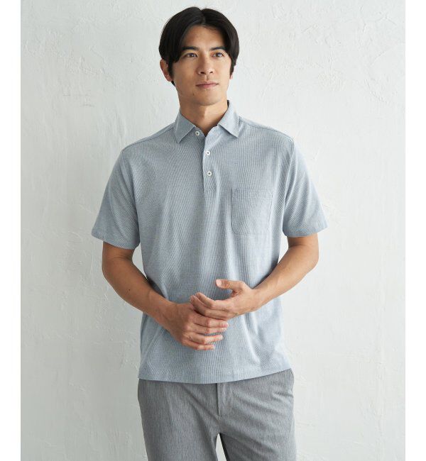 IKKA LOUNGE「【吸水速乾／イージーケア】アーバンドライ冷感コードレーンポロシャツ」|Tシャツ・カットソー|