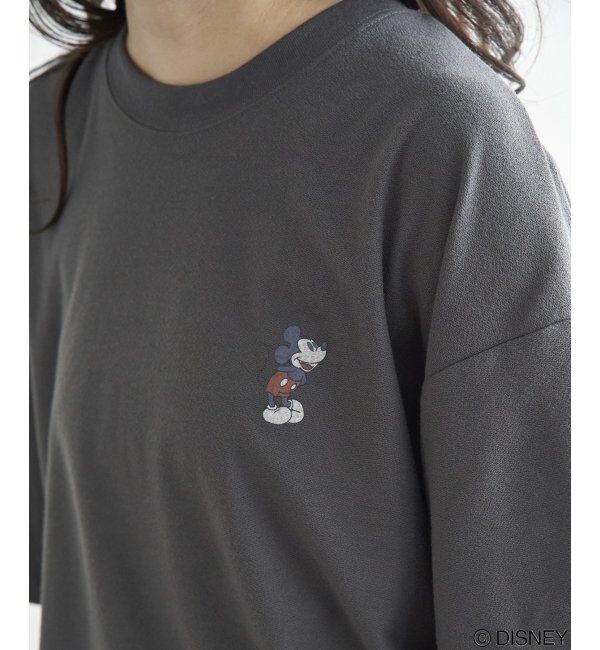 VENCE share style「梨地 ミッキーマウス＆ミニーマウス プリントTシャツ」|Tシャツ・カットソー|