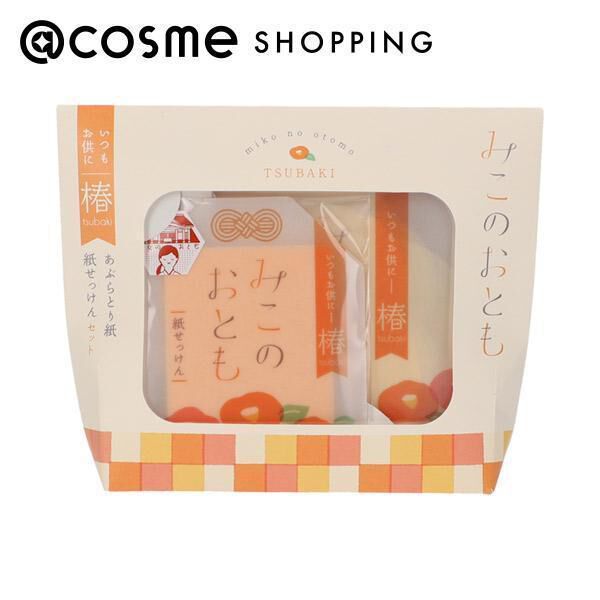 「おくりもの商店 みこのおとも 紙せっけんとあぶらとり紙セット 椿 (各30枚)」|キット・セット|その他